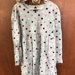 Gymboree light blue dress with polka dots size 10